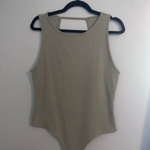 American Eagle Green Scoop Neck Bodysuit